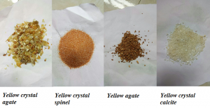 Gemstone material for light yellow to dark yellow