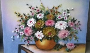 Gemstone painting - basket chrysanthemum 2
