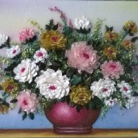 Gemstone painting - basket chrysanthemum 3