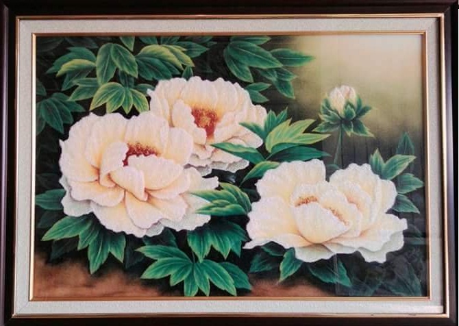 Gemstone painting - basket chrysanthemum 4
