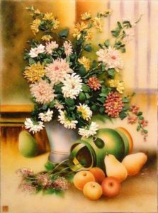 Gemstone painting - basket chrysanthemum 5