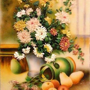 Gemstone painting - basket chrysanthemum 5