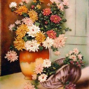Gemstone painting - basket chrysanthemum 7
