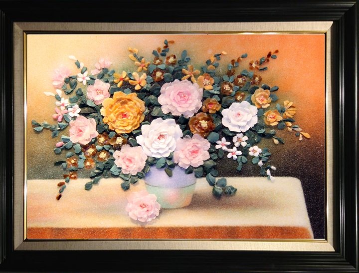 Gemstone painting - basket chrysanthemum 8