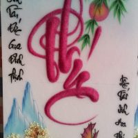 Gemstone painting - caligraphy