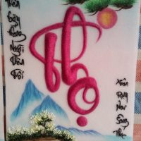Gemstone painting - caligraphy 3