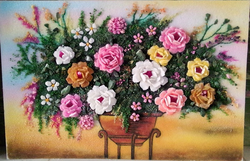 Gemstone painting - chrysanthemum 1