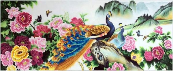 gemstone-painting-couple-peacock-1
