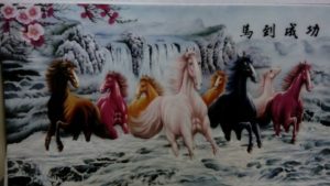 Gemstone painting - eight horse 1