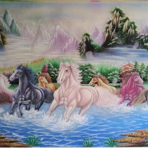 Gemstone painting - eight horse 10