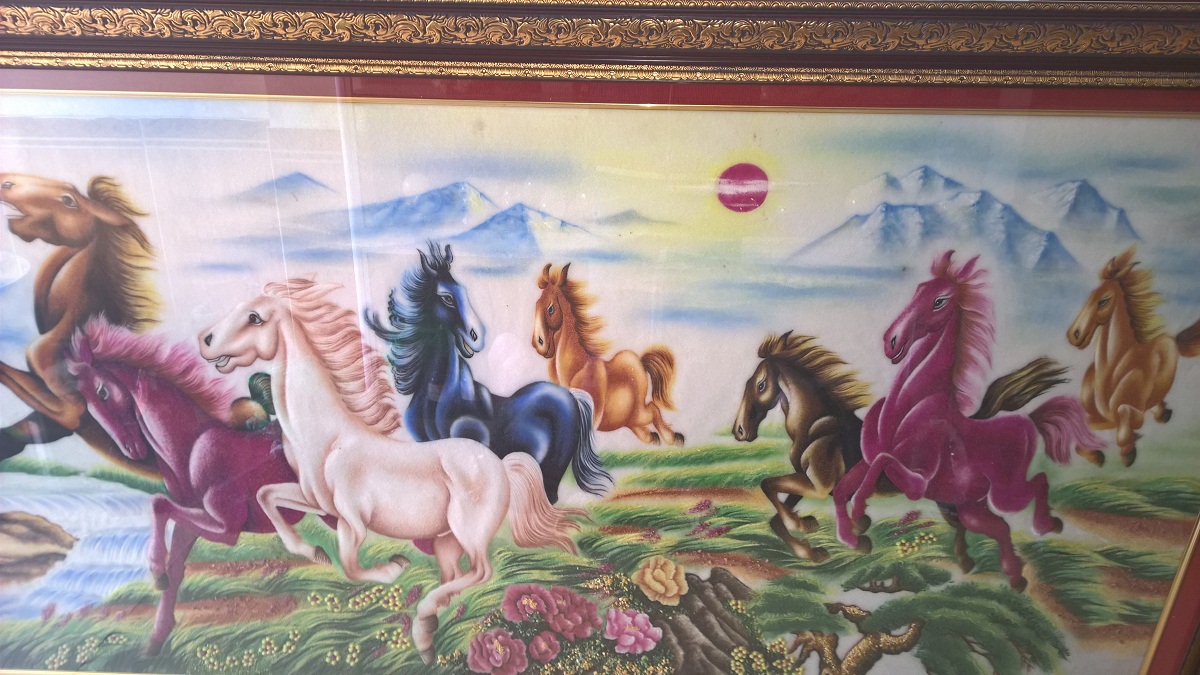 Gemstone painting - eight horse 11