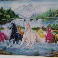 Gemstone painting - eight horse 13