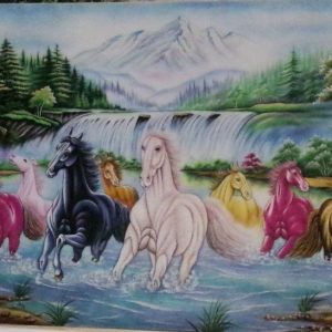 Gemstone painting - eight horse 14