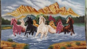 Gemstone painting - eight horse 16