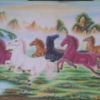 Gemstone painting - eight horse 17