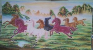 Gemstone painting - eight horse 17
