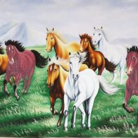 Gemstone painting - eight horse 18