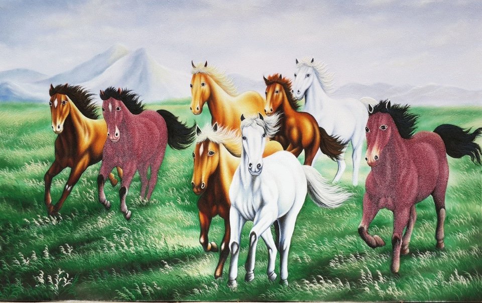 Gemstone painting - eight horse 18