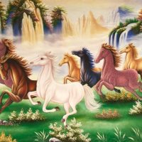 Gemstone painting - eight horse 19