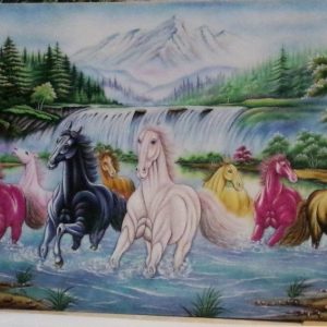 Gemstone painting - eight horse 2
