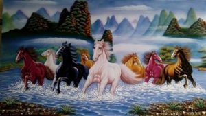 Gemstone painting - eight horse