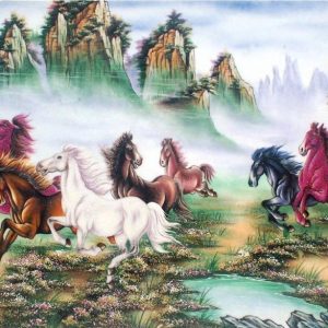 Gemstone painting - eight horse 6