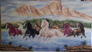 Gemstone painting - eight horse 9