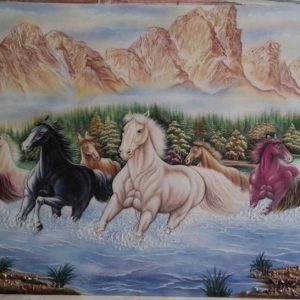 Gemstone painting - eight horse 9