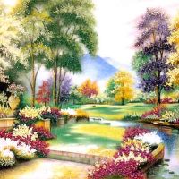 Gemstone painting - foreign landscape 56
