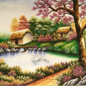 Gemstone painting - small happy house