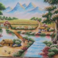 Gemstone painting - Vietnamese landscape 12