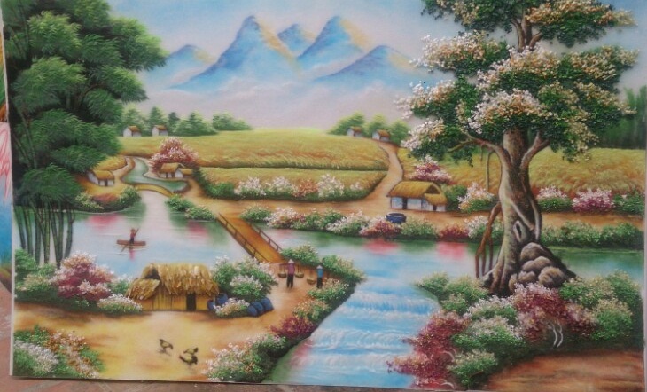 Gemstone painting - Vietnamese landscape 12