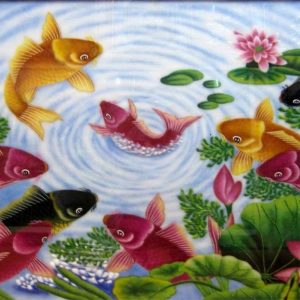 Gemstone painting - nine fish