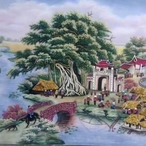 Gemstone painting - old vietnam's village