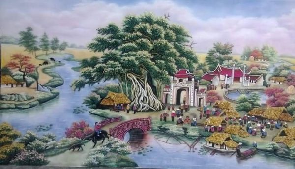 gemstone-painting-old-village-vietnam