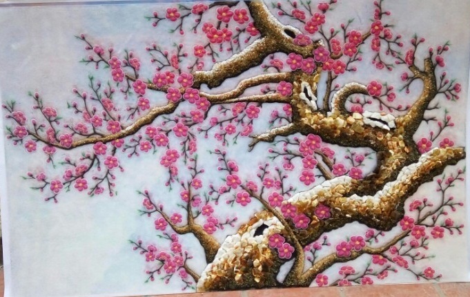 Gemstone painting - peach blossom 4