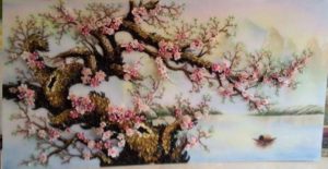 Gemstone painting - peach blossom 9