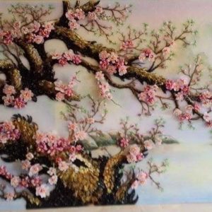Gemstone painting - peach blossom 9