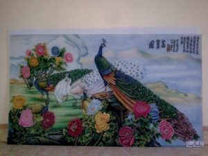Gemstone painting - peacock 1