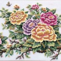 Gemstone painting - peony 1