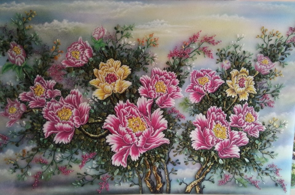 Gemstone painting - peony 9