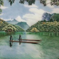 gemstone painting - river