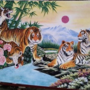 Gemstone painting, tiger 3