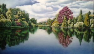 Gemstone painting - Vietnamese water-colour