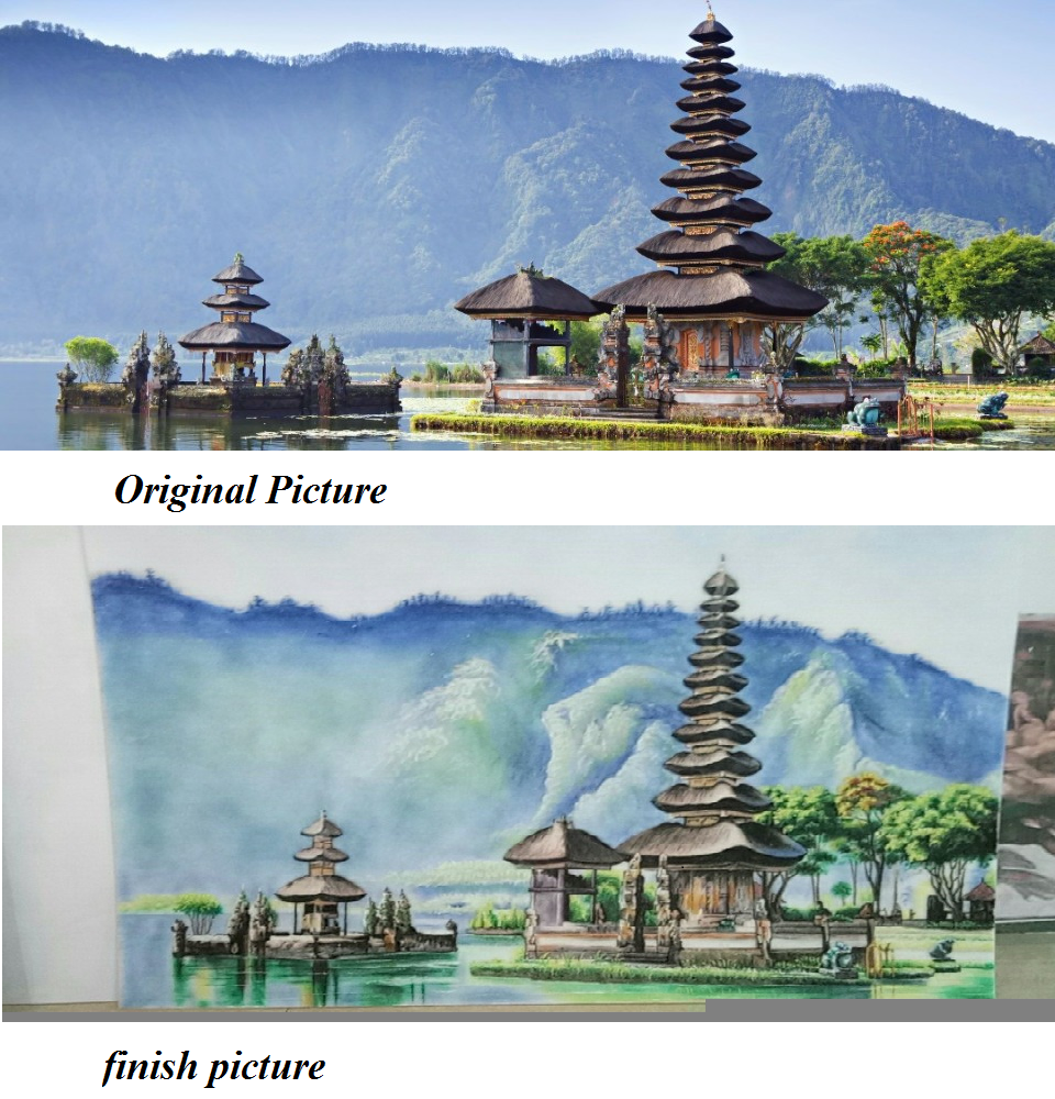 Gemstone painting Japan landscape