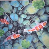 Gemstone painting fish art