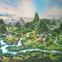 Gemstone painting landscape 1