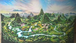 Gemstone painting landscape 1