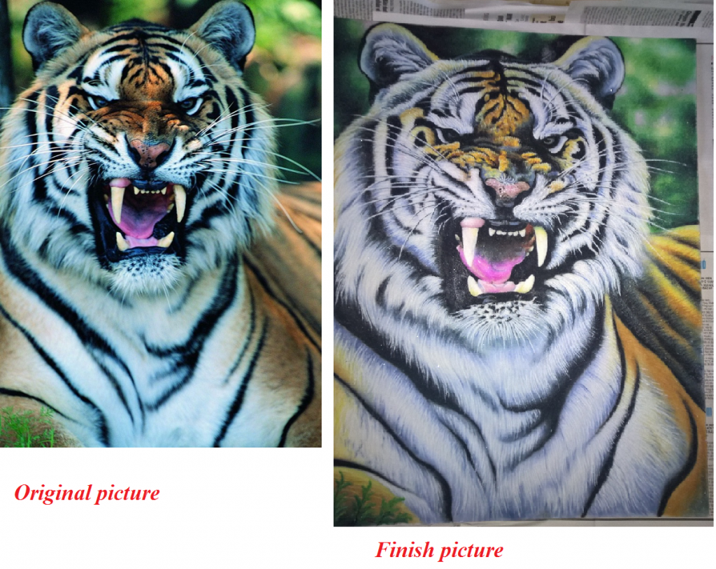Gemstone painting tiger-6