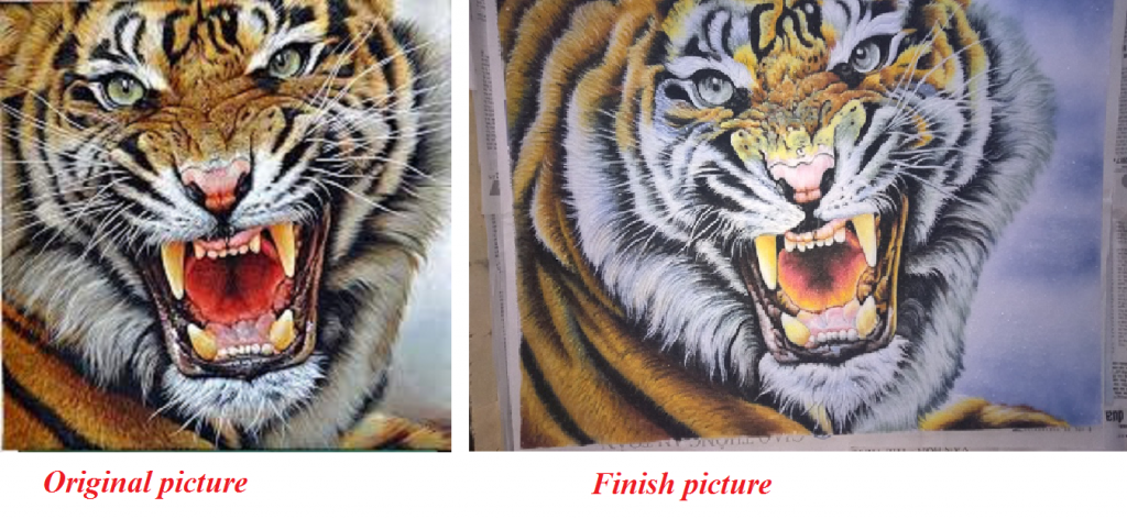 Gemstone painting tiger 7